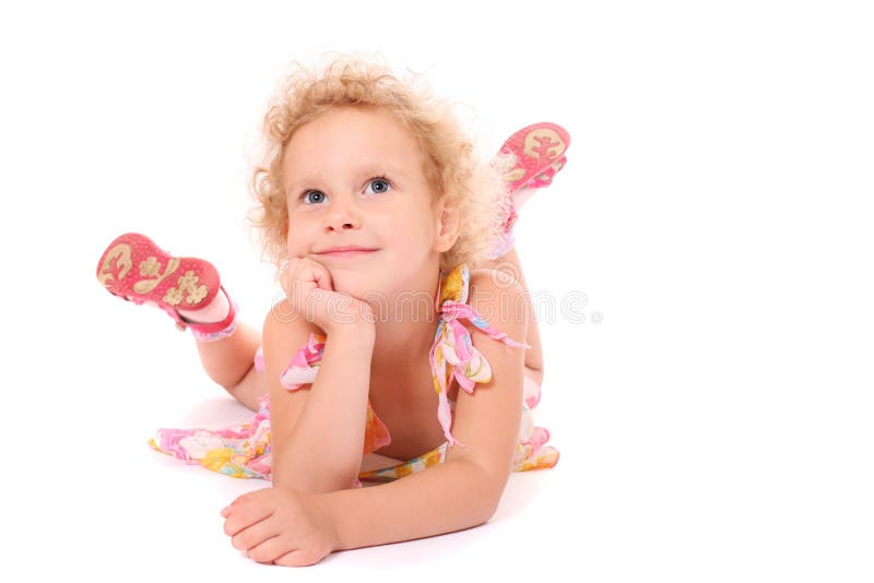 Dreaming girl stock images