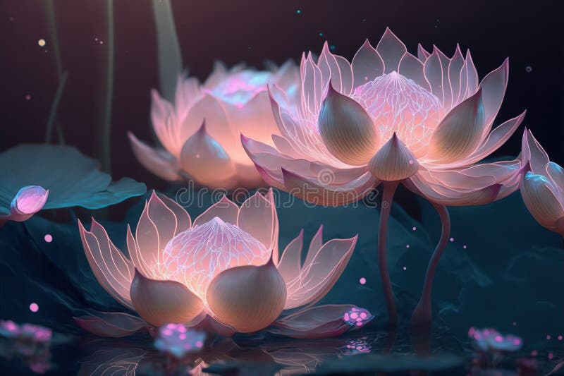 I Walk in Beauty Water Lily Flower Night Light