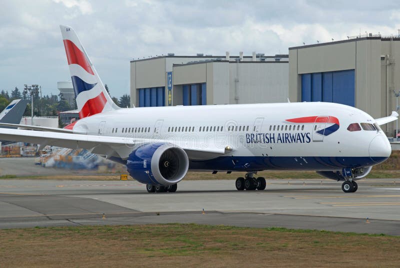 Dreamliner B787-8 British Airwayss nagelneuer Einflug stockfotografie Dreamliner B787-8 British Airwayss nagelneuer Einflug stockfotografie