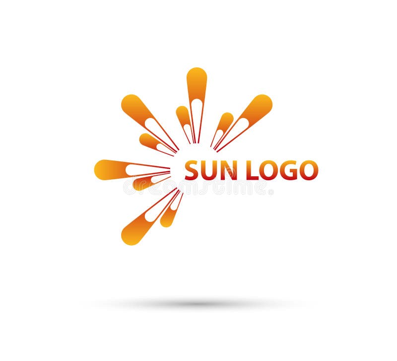 Sun ilustration vector logo, icon Isolated, light in white background. stock illustration
