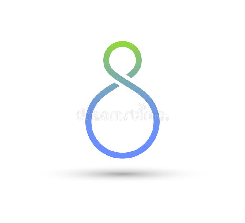 Number 8, Infinity flipped logo Vector. Loop, modern.