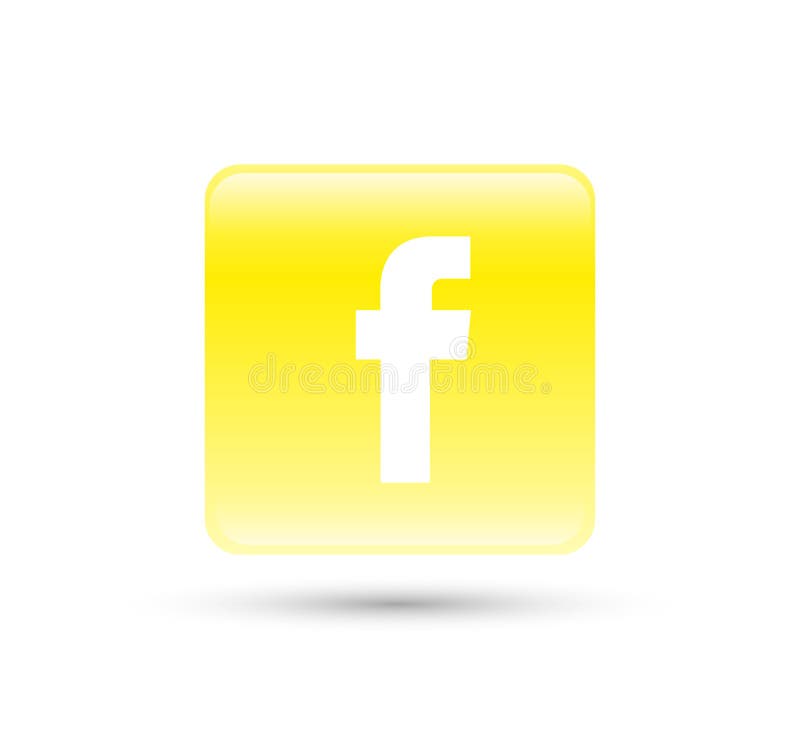 Facebook logo icon vector with yellow gradient design illustration on white background. Facebook logo follow vectors