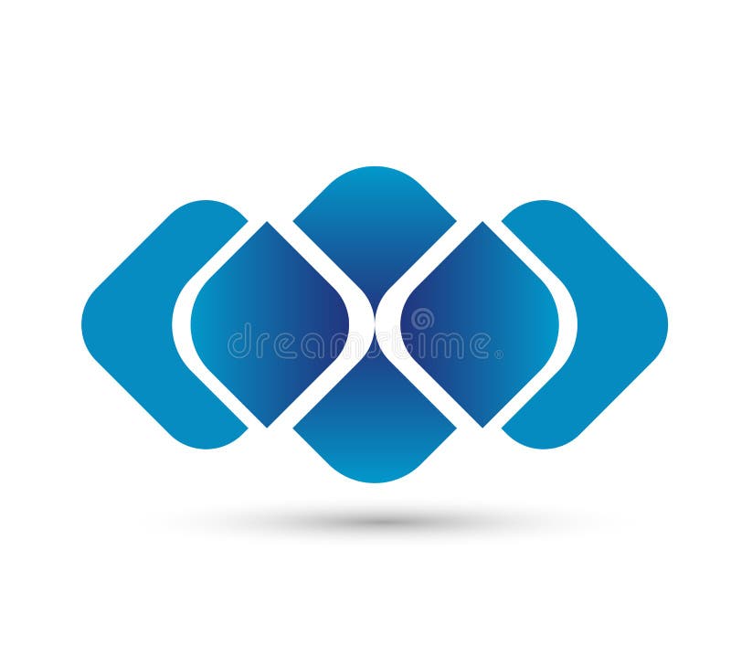 Blue Square line logo stock vector. Illustration of logos 221088880