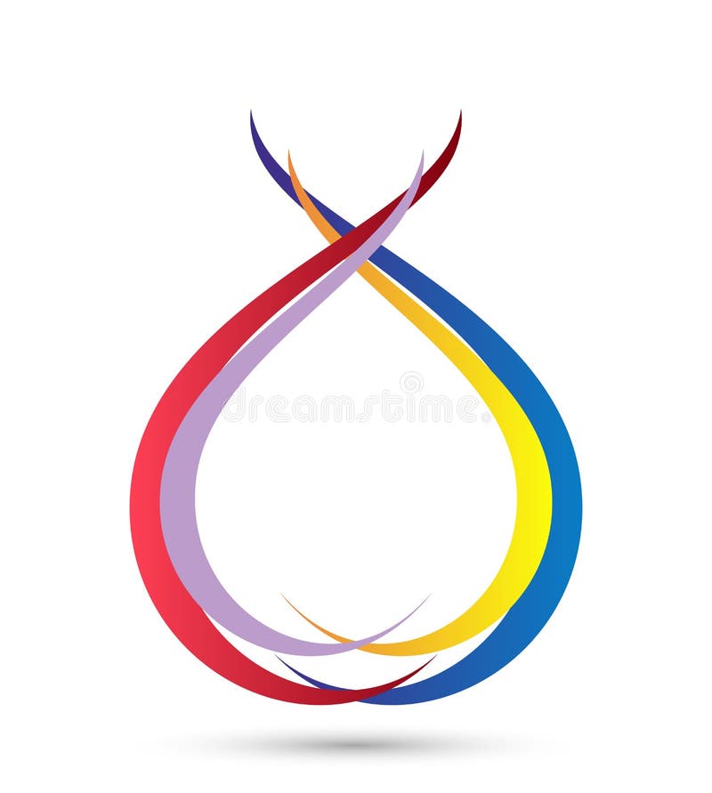 Line ribbon circle shaped cross on white background. stock illustration