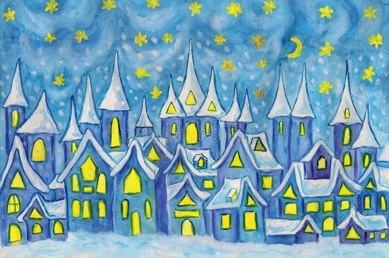 Dreamstown, painting vector illustration