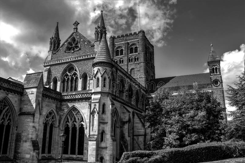 Cathedral in Black and White Stock Image - Image of white, cathedral