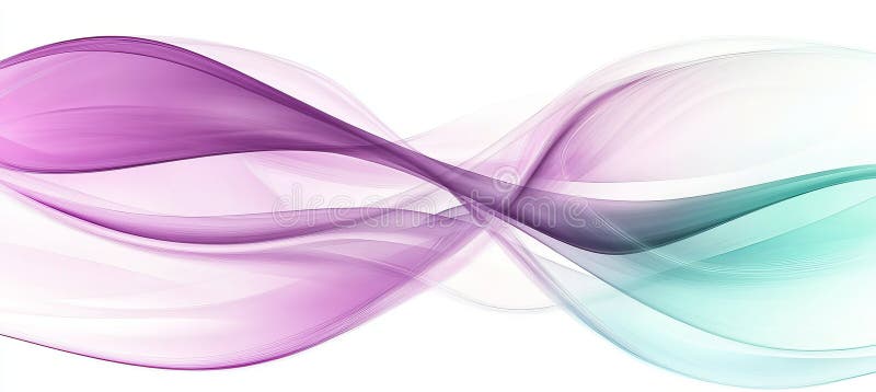 Dreamy Abstract Fusion Harmonious Waves of Soft Orchid and Mint Tones with Flowing Light Forms vector illustration