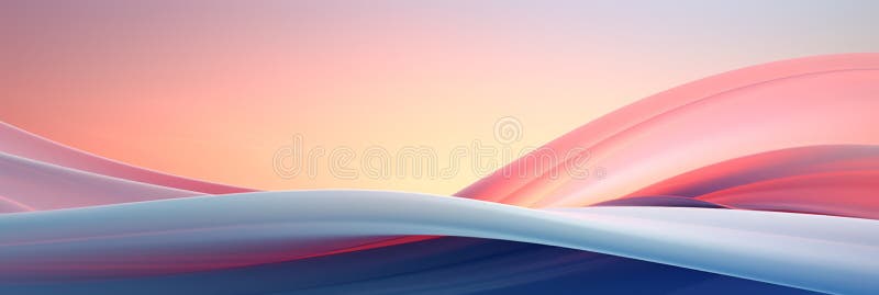 Dreamy background with soft gradient background and minimalistic geometric shapes. Generative AI