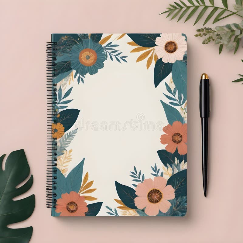 Dreamy Boho Aesthetic Journal Mockup royalty ilustracja