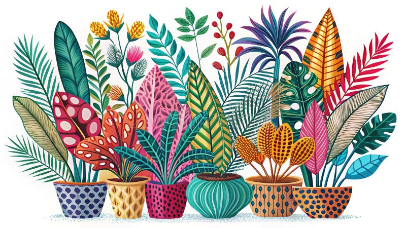 Dreamy Boho Botanical Doodle Wzorzec z Wydrukiem Zwierzęcym Akcentuje Żywą Macro Ilustrację do Projektowania i Dekor royalty ilustracja