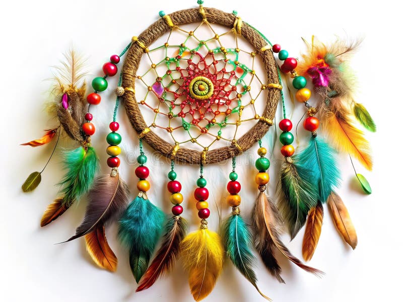Dreamy Boho Dreamcatcher Vibrant Aerial Photography uchwyca sedno hippie Chic Design i duchowej sztuki ilustracji