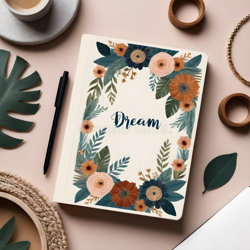 Dreamy Boho Journal Cover Clipart ilustracja wektor