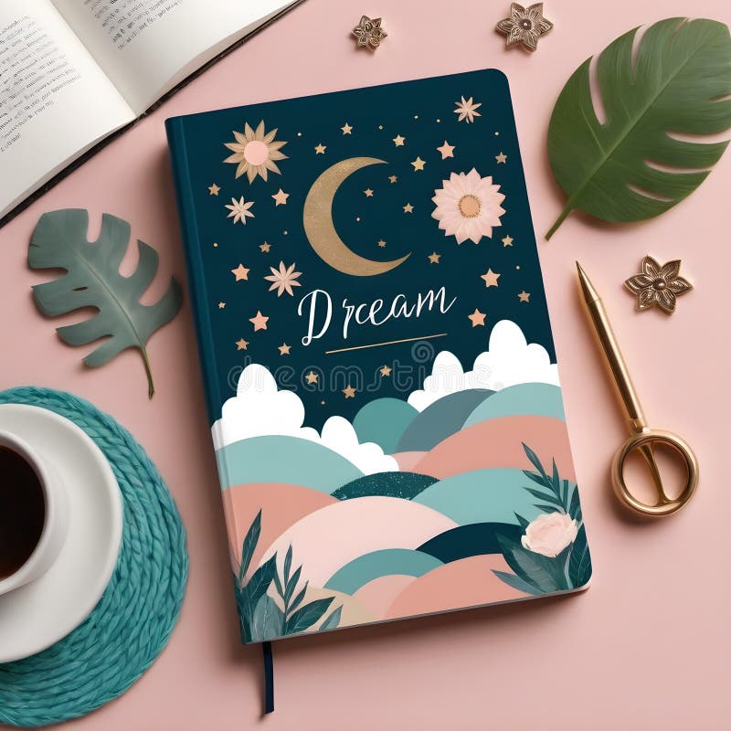 Dreamy Boho Journal Design Clipart ilustracji