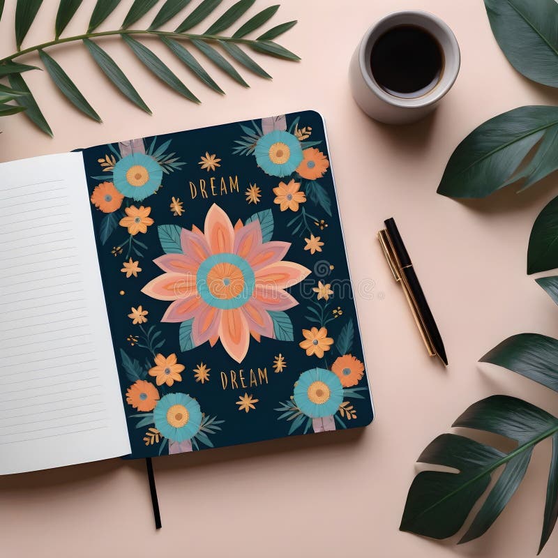 Dreamy Boho Journal Mockup Clipart royalty ilustracja