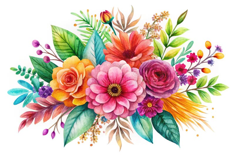 Dreamy Boho Watercolor Floral Design Soft Pastel Hues and Delikatne Botaniczne ilustracje dla romantycznego i Vintage royalty ilustracja