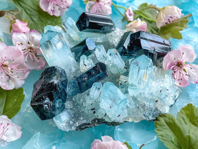 Dreamy 3d rendering collection of colorful crystals on a white background vector illustration
