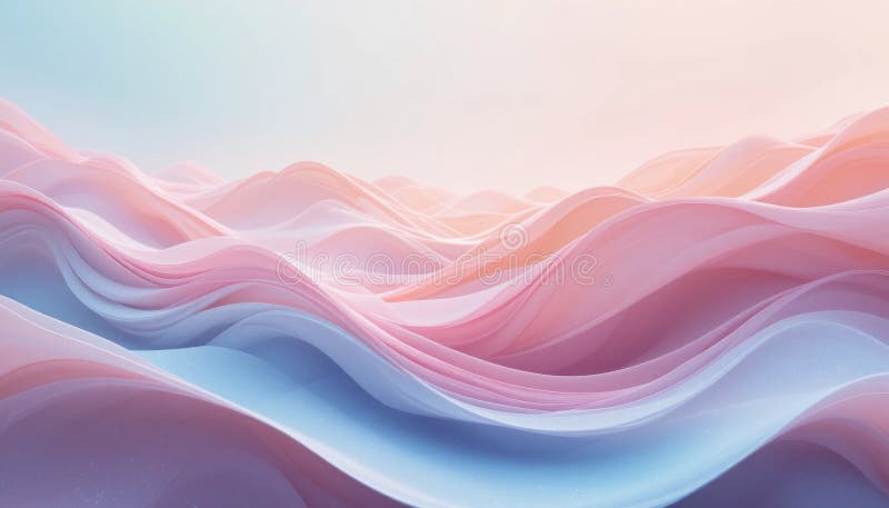 Abstract Pastel Waves: Serene Landscape of Dreamlike Curving Forms vector illustration
