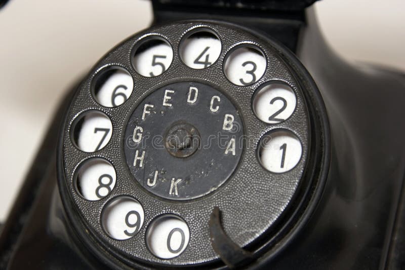 Part of rotary dial telephone close up. Part of rotary dial telephone close up