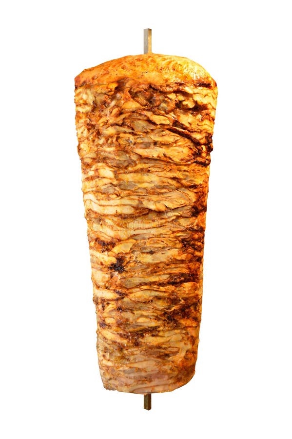 Delicious dishes of Turkish cuisine doner kebab. Rotary cooked. Isolated on white background. Delicious dishes of Turkish cuisine doner kebab. Rotary cooked. Isolated on white background