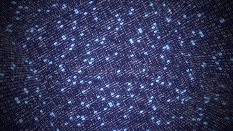 Drehender astract Hightechwürfel mit Computercode. großes datenverarbeitendes oder futuristisch es Reproduktion der Konzepte 3d vektor abbildung