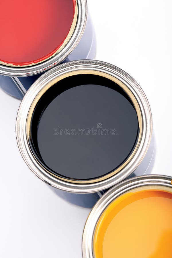 Drei Dosen Farbe stockbilder Drei Dosen Farbe stockbilder