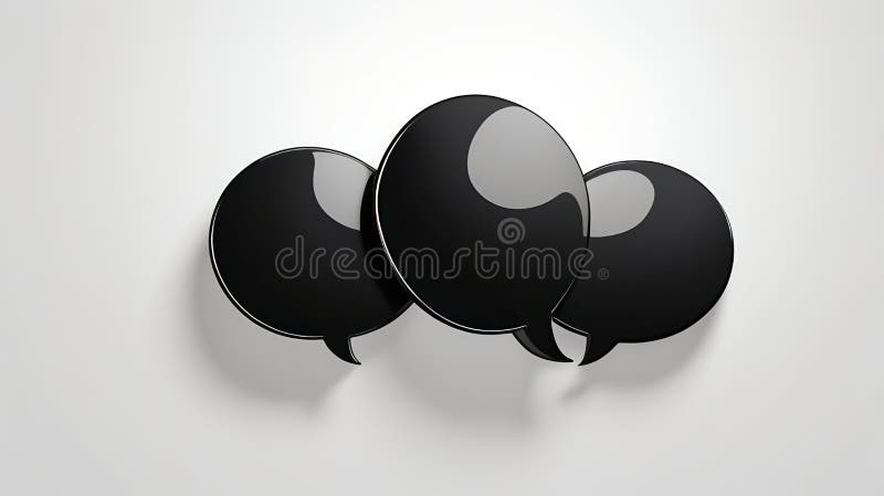 Drei schwarze Sprechblasen lizenzfreie abbildung
