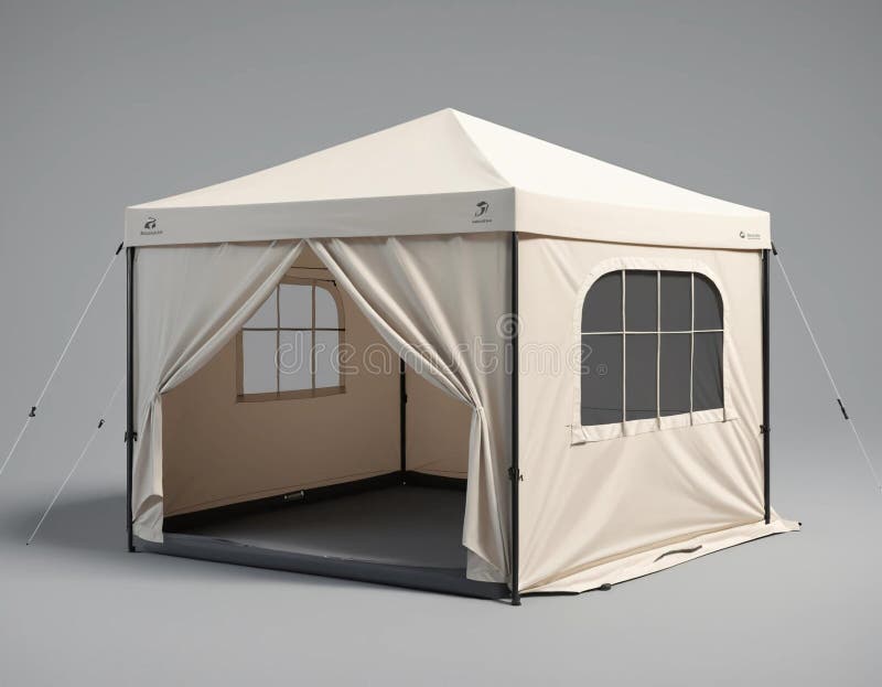 3drendered модель квадратной всплывающей палатки иллюстрация вектора