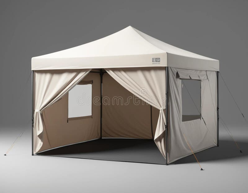 3drendered модель квадратной всплывающей палатки иллюстрация вектора