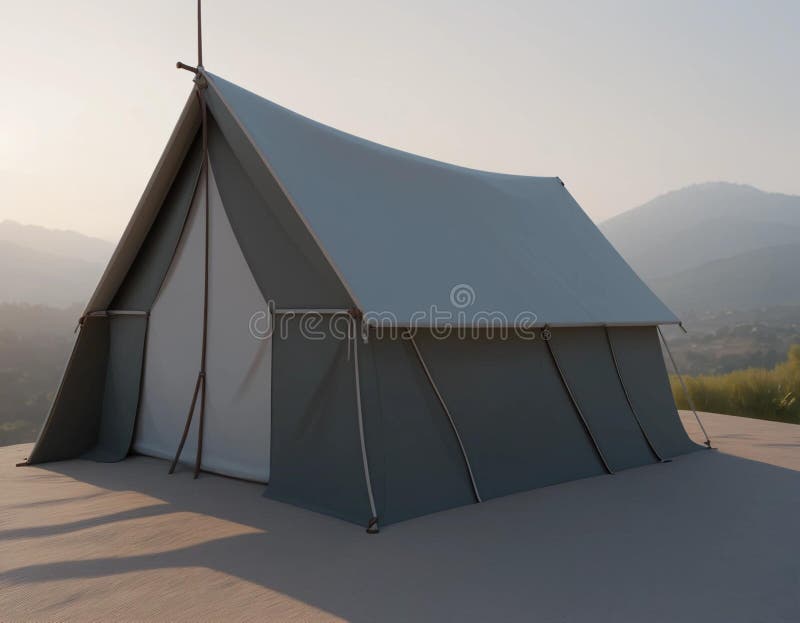 3drendered модель квадратной всплывающей палатки иллюстрация вектора