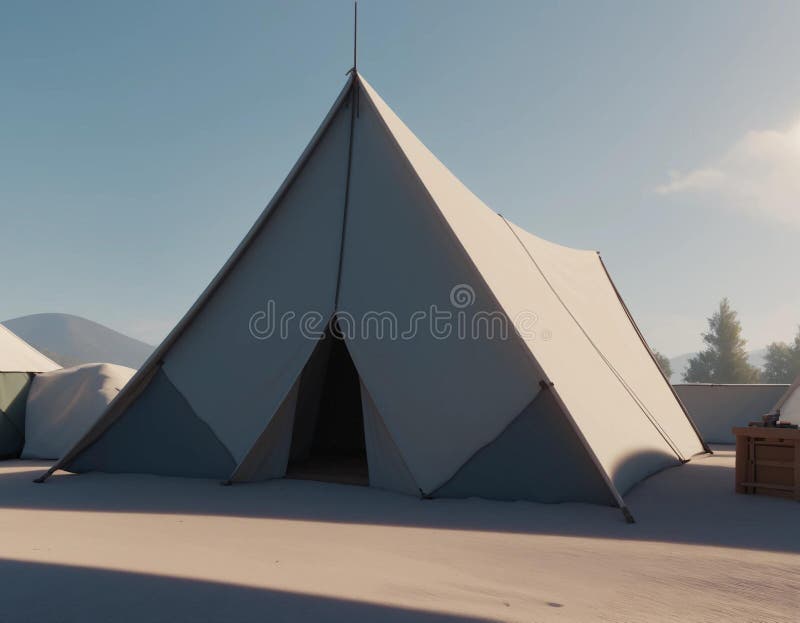 3drendered модель квадратной всплывающей палатки иллюстрация штока
