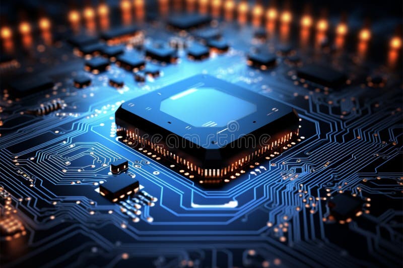 3Drendering of a circuit board background with intricate connections royalty free illustration