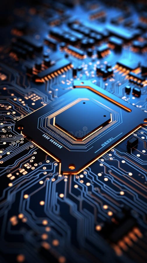 3Drendering of a circuit board background with intricate connections royalty free illustration