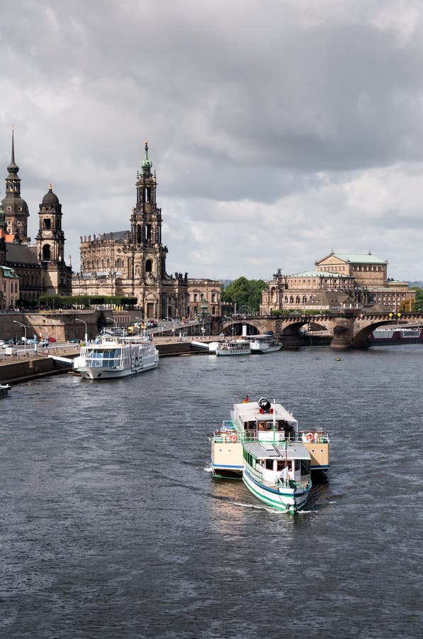 Dresden across the water stock photo. Image of dramatic 31534558