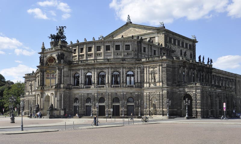 Dresden,August 28:Semper Opera House from Dresden in Germany. Semper Opera House from Dresden downtown in Germany on a day of august 28 2014 royalty free stock photo Dresden,August 28:Semper Opera House from Dresden in Germany. Semper Opera House from Dresden downtown in Germany on a day of august 28 2014 royalty free stock photo