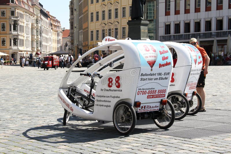 Free Bicycle Taxis in Dresden Editorial Image - Image of square ...