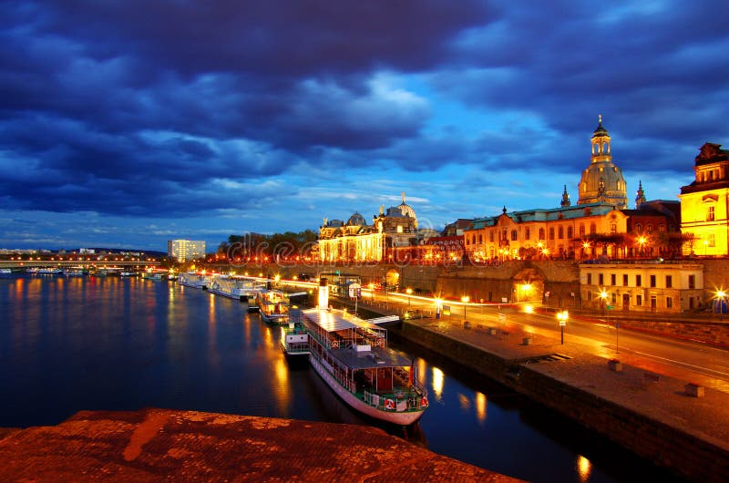 Dresden landscape stock photo. Image of night, germany 35382214