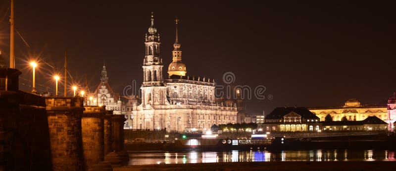 Dresden, Saxony, Germany at night