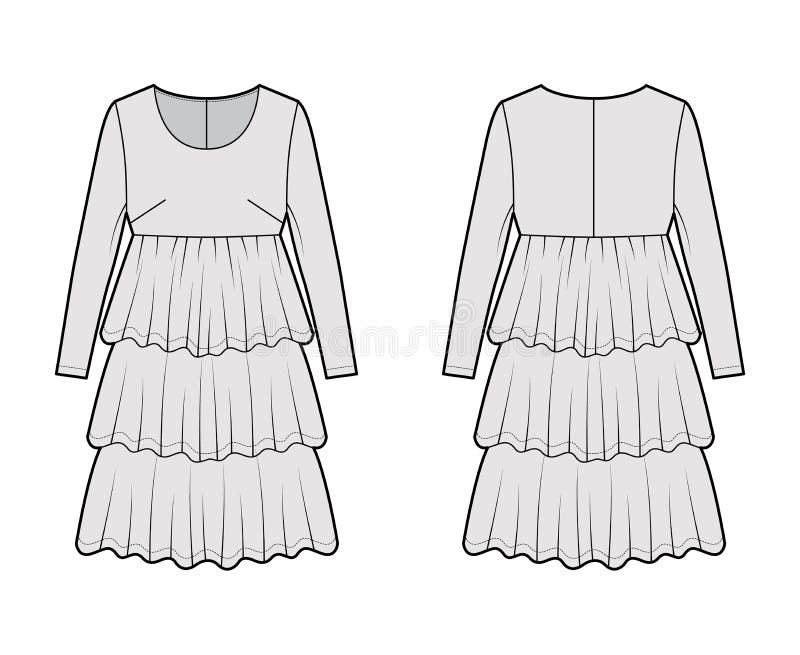 Ruffle Dress Stock Illustrations – 724 Ruffle Dress Stock Illustrations ...