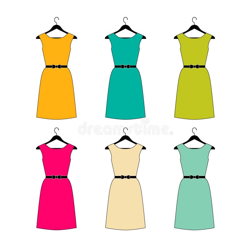 Dress icon set. stock vector. Illustration of clothing - 49287265
