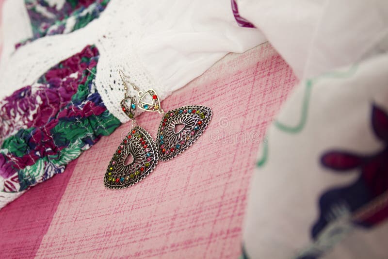 Dress and earrings stock photo. Image of dress, attractive 22741852