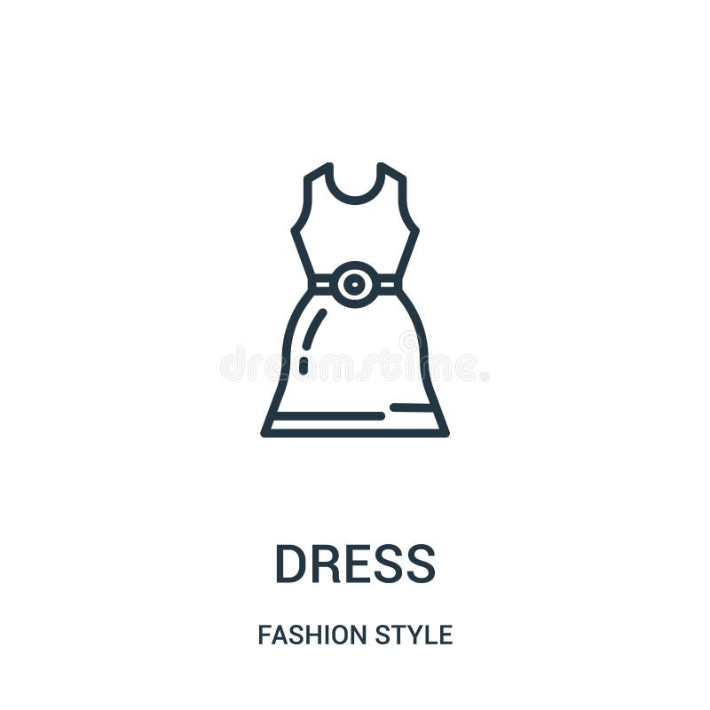 Dress Icon Vector from Fashion Style Collection. Thin Line Dress ...