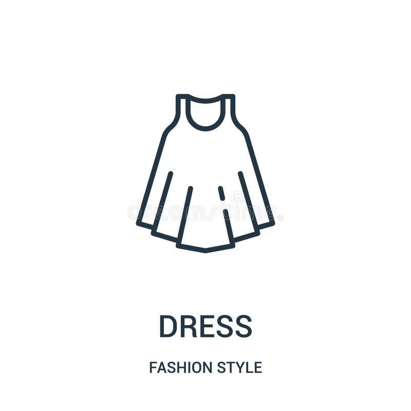 Dress Icon Vector from Fashion Style Collection. Thin Line Dress ...