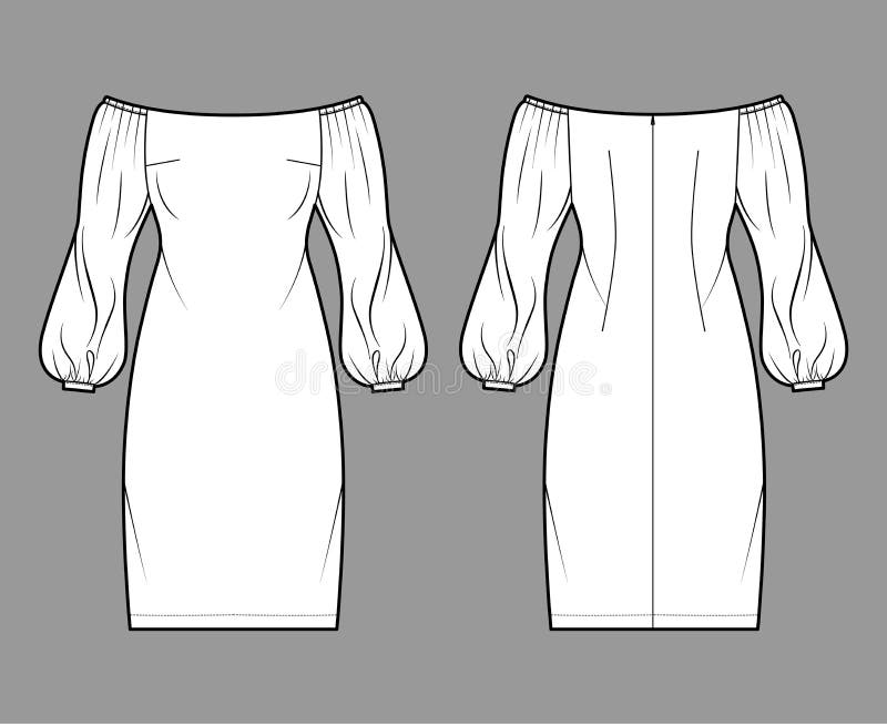 How to draw a frilly dress with a full skirt and puffy sleeves!