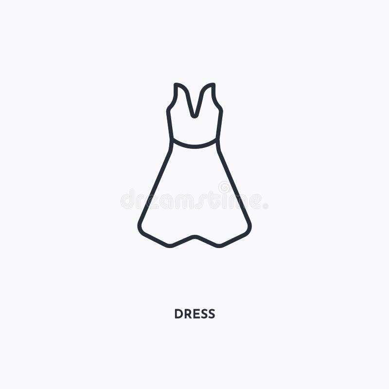 Dress Outline Icon. Simple Linear Element Illustration. Isolated Line ...