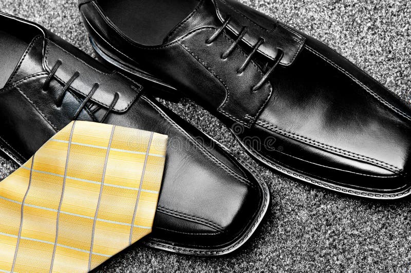 Dress shoes and necktie royalty free stock photos Dress shoes and necktie royalty free stock photos