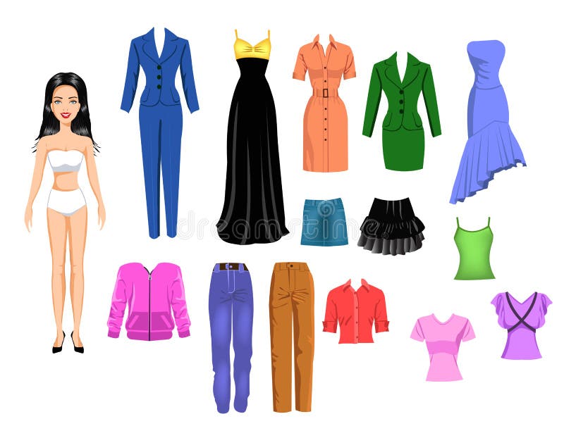 Dress up the girl stock vector. Illustration of pants - 36756972