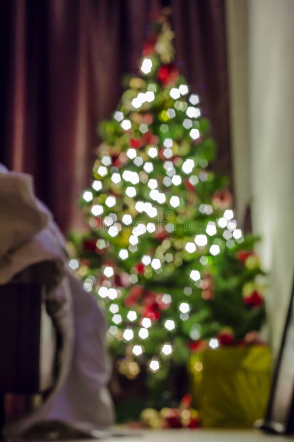 Dressed Christmas tree royalty free stock photos