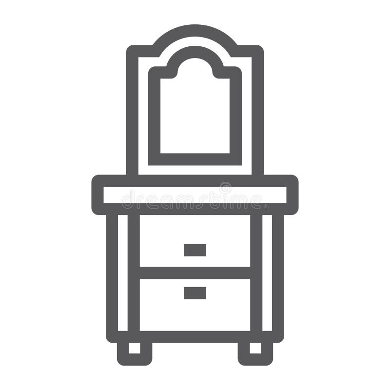 Dresser Line Icon Home And Furniture Cabinet Sign Vector