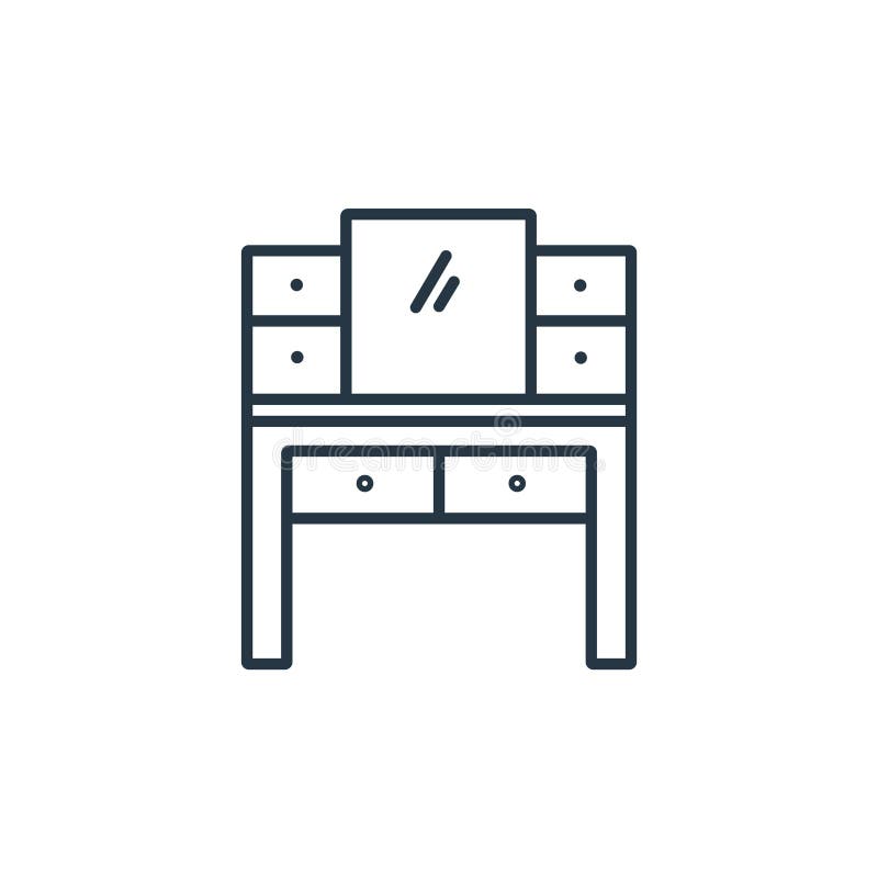 thin white dressing table