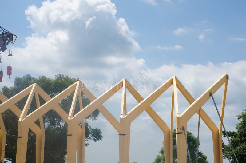 Drewniana rama handlowa budowa zdjęcie stock Drewniana rama handlowa budowa zdjęcie stock